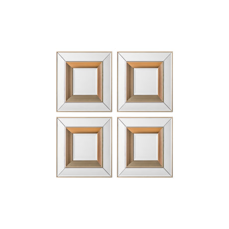 Amos Brushed gold square mirror set of 4 –  from Amos Lighting + Home