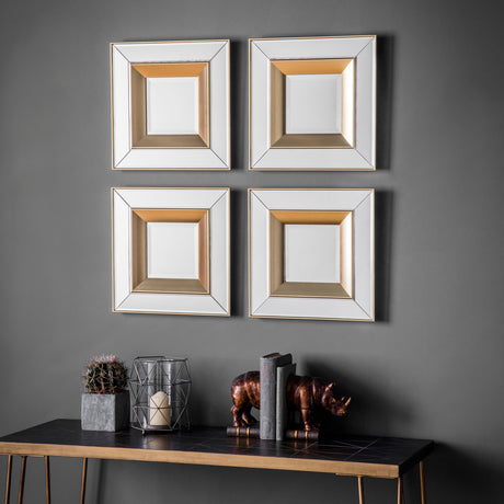 Amos Brushed gold square mirror set of 4 –  from Amos Lighting + Home