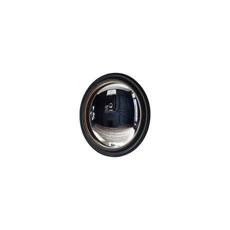 Amos Matt black medium round convex mirror –  from Amos Lighting + Home