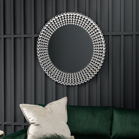 Amos Clear faceted edged round mirror –  from Amos Lighting + Home