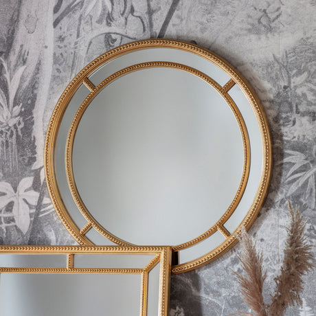 Amos Antique gold round mirror –  from Amos Lighting + Home