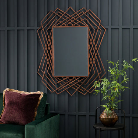 Amos Burnished copper rectangle mirror –  from Amos Lighting + Home