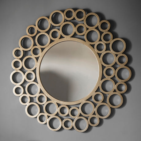 Amos Warm gold round mirror –  from Amos Lighting + Home