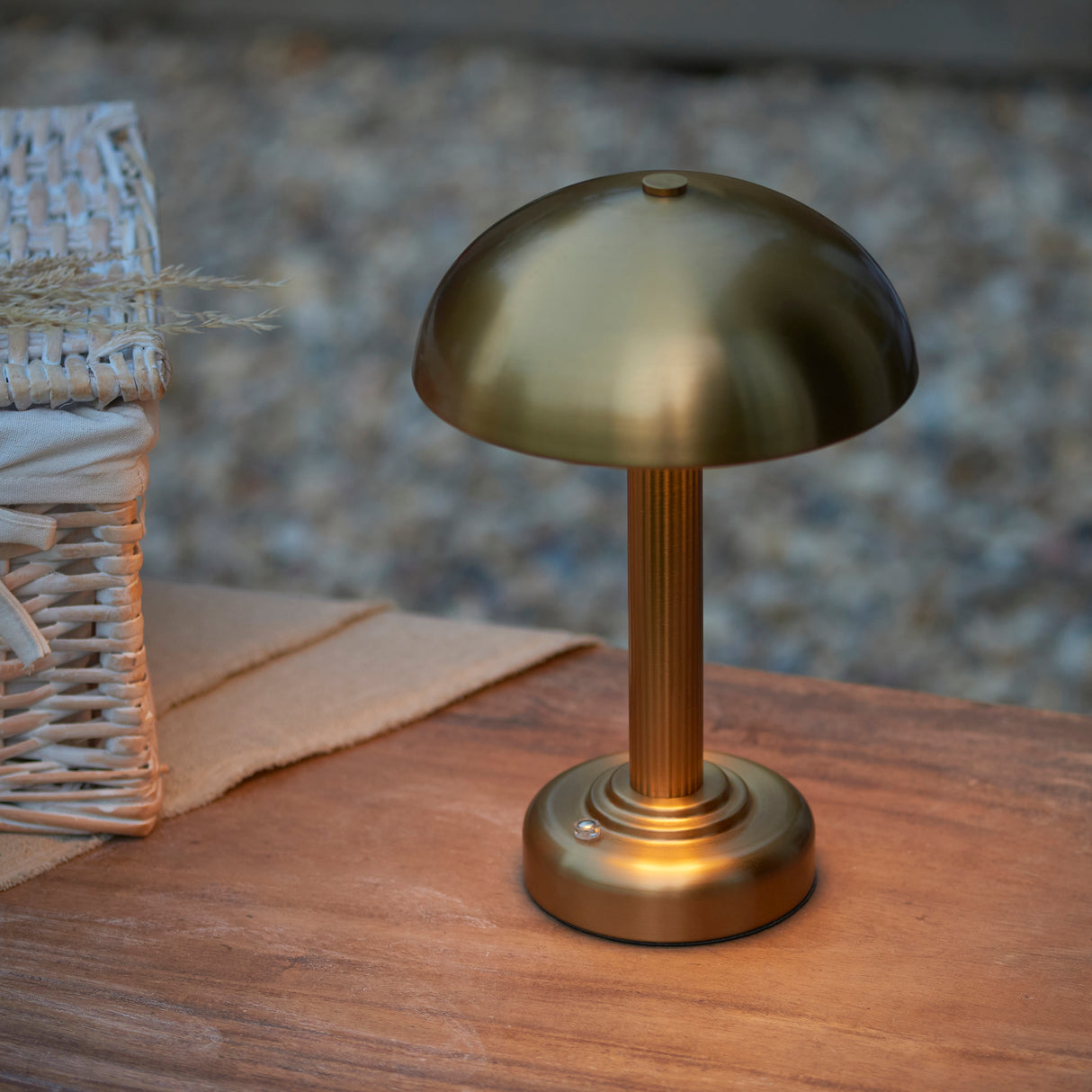 Endon Bridport Rechargeable Table Lamp Warm Brass