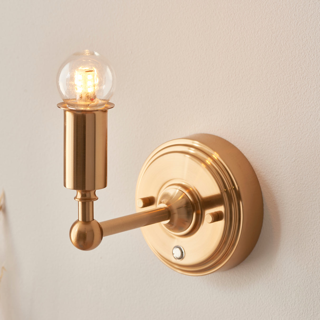 Endon Burley Rechargeable Wall Light Bracket Aged Brass