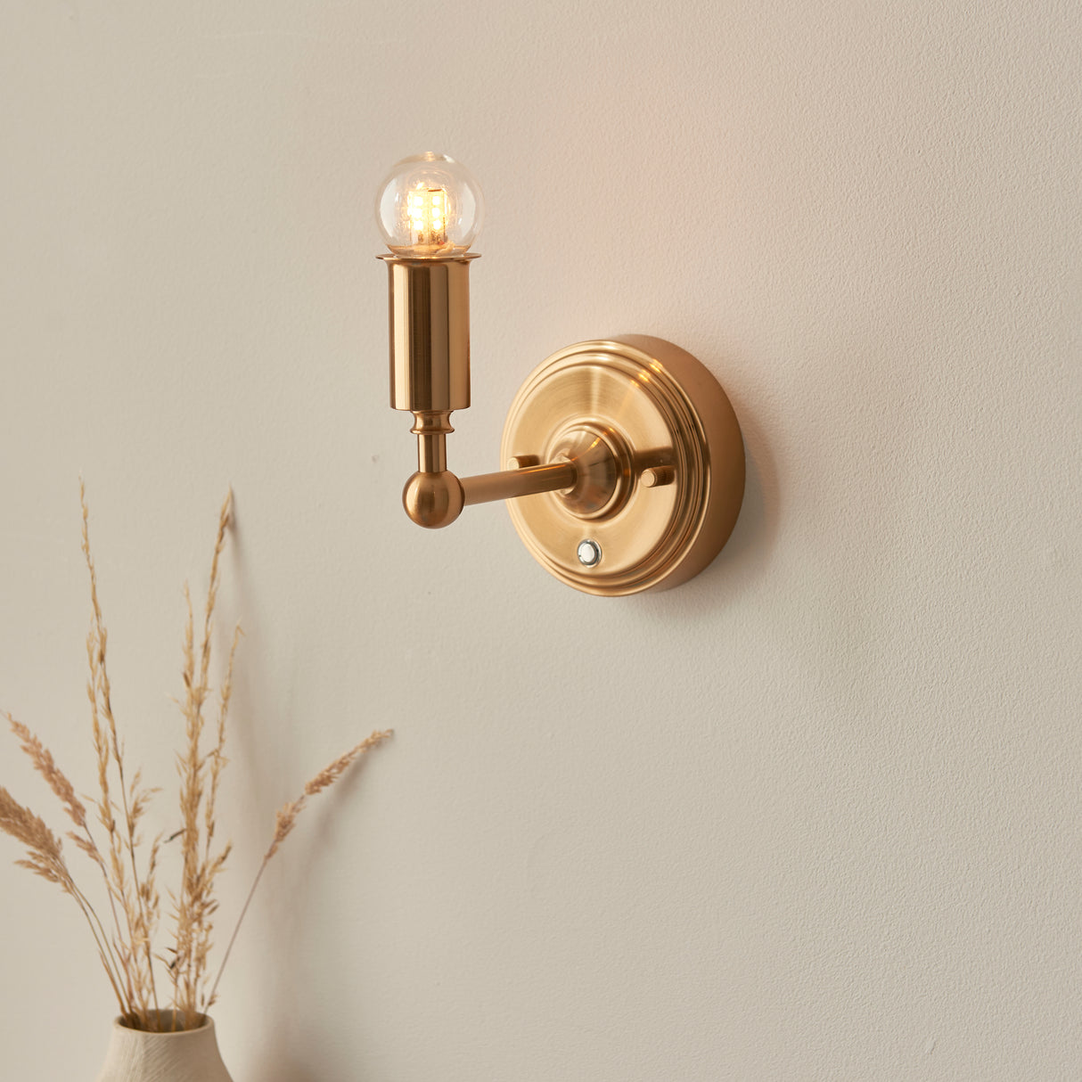 Endon Burley Rechargeable Wall Light Bracket Aged Brass