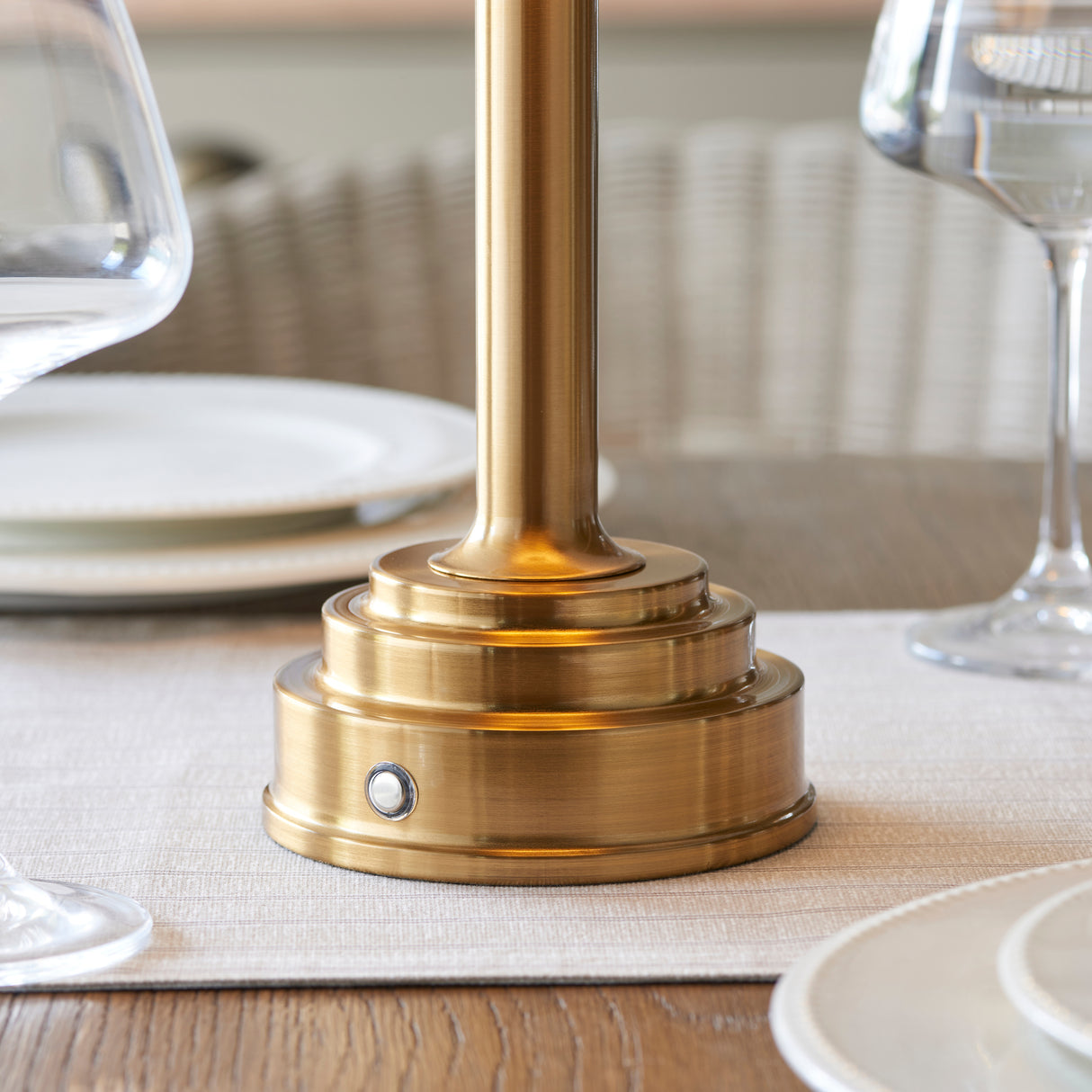 Endon Upton Rechargeable Table Lamp Base Aged Brass