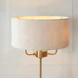 Endon Highclere Table Lamp Vintage Brass & Linen