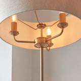 Endon Highclere Floor Lamp Vintage Brass & Linen