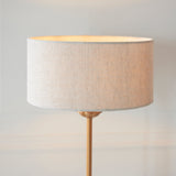 Endon Highclere Single Stem Table Lamp Vintage Brass & Linen