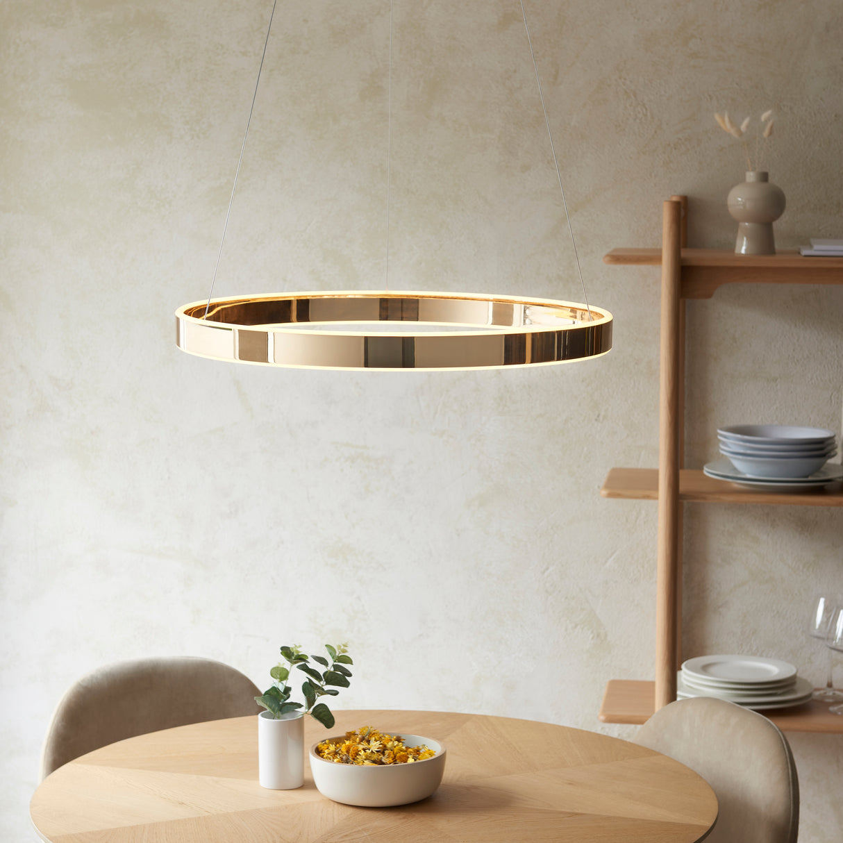 Endon Gen Ring LED Pendant French Gold