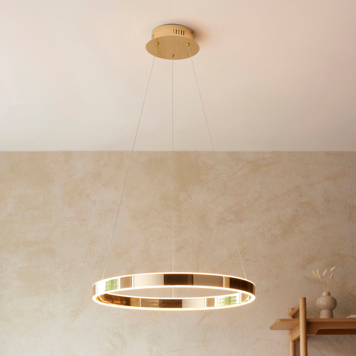 Endon Gen Ring LED Pendant French Gold
