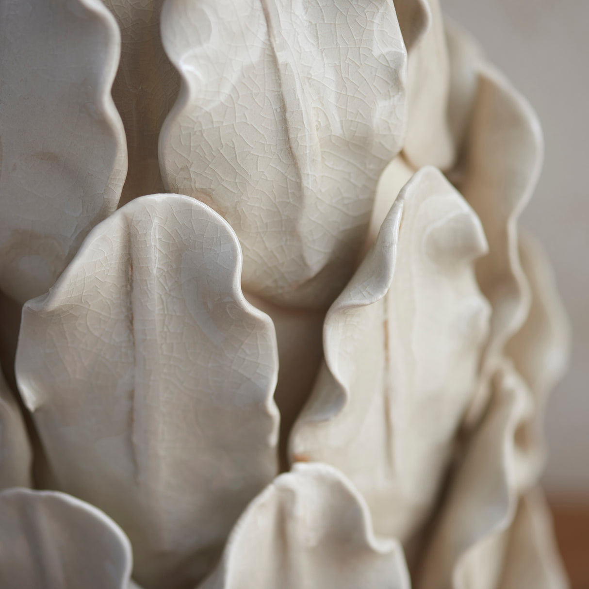 Endon Layered Leaf Table Lamp Base Tall Ivory