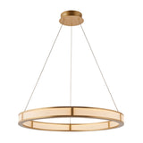 Endon Classic Ribbed Hoop LED Pendant Brushed Gold