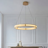 Endon Classic Ribbed Hoop LED Pendant Brushed Gold