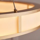 Endon Classic Ribbed Hoop LED Pendant Brushed Gold