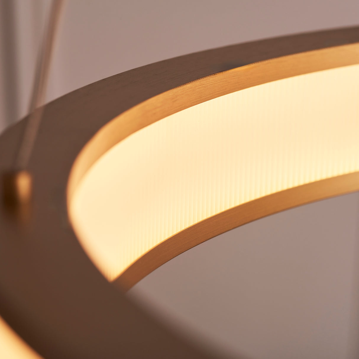 Endon Classic Ribbed Hoop LED Pendant Brushed Gold
