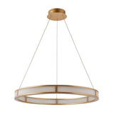 Endon Classic Ribbed Hoop LED Pendant Brushed Gold