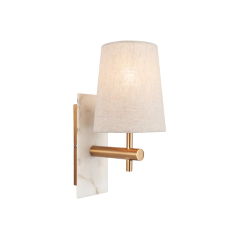 Amos Compton Marble Wall Light with Tapered Linen Shade