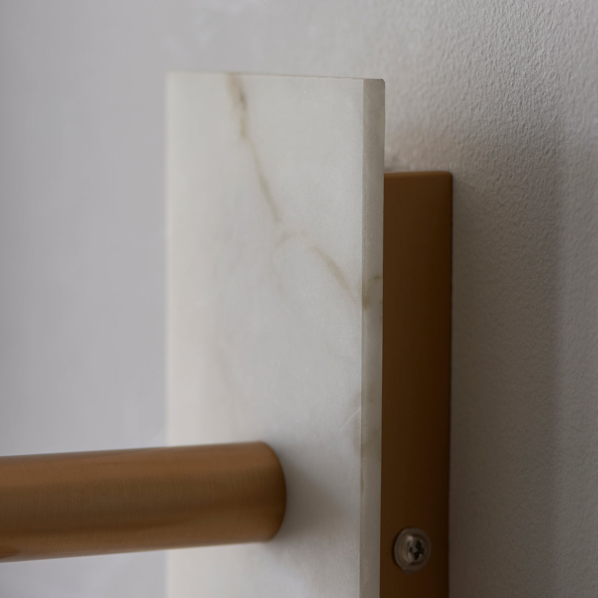 Amos Compton Marble Wall Light with Tapered Linen Shade