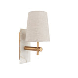 Amos Compton Marble Wall Light with Tapered Linen Shade