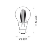 Endon B22 LED Light Bulb Filament GLS Dimmable