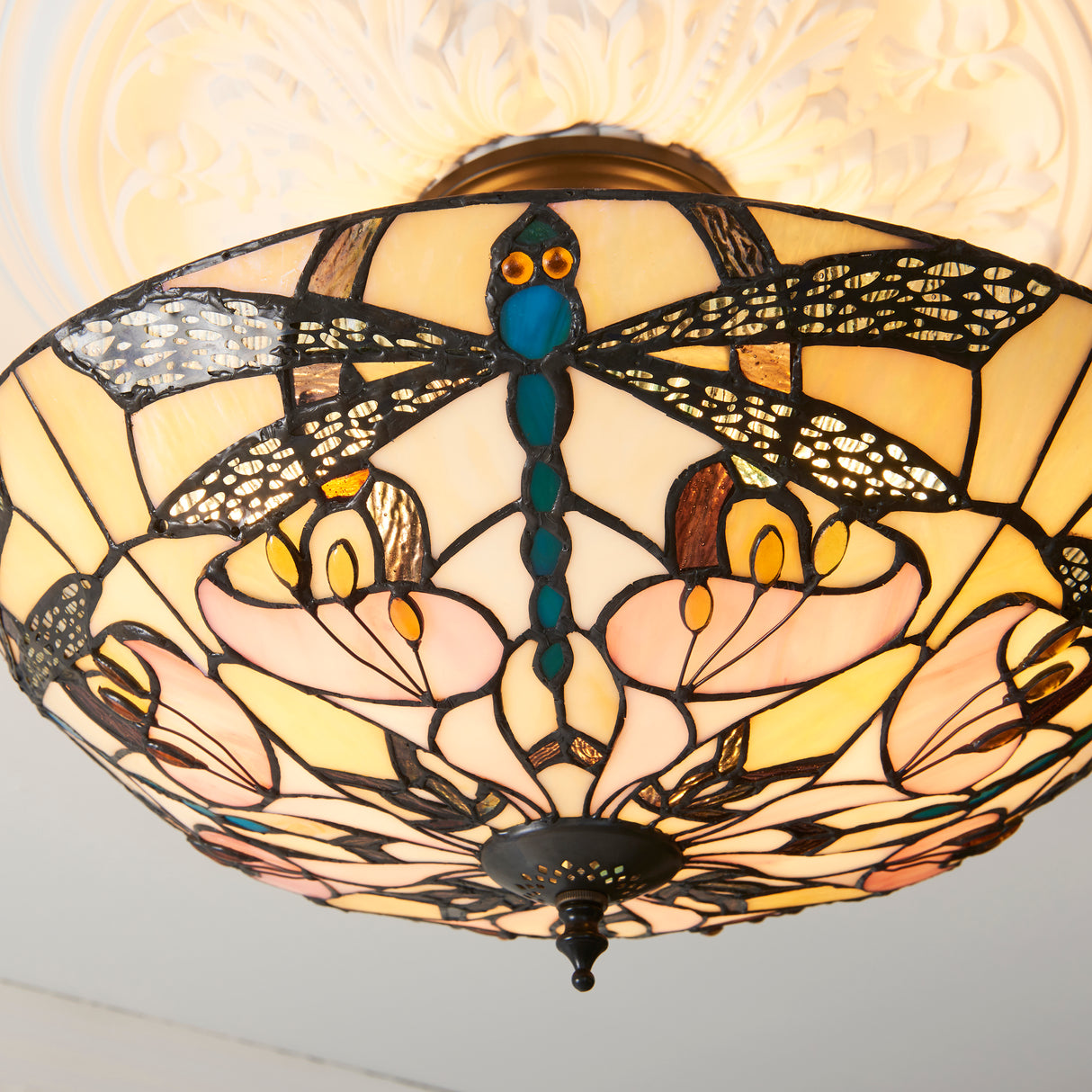 Tiffany Ashton 3lt Semi Flush Ceiling Light