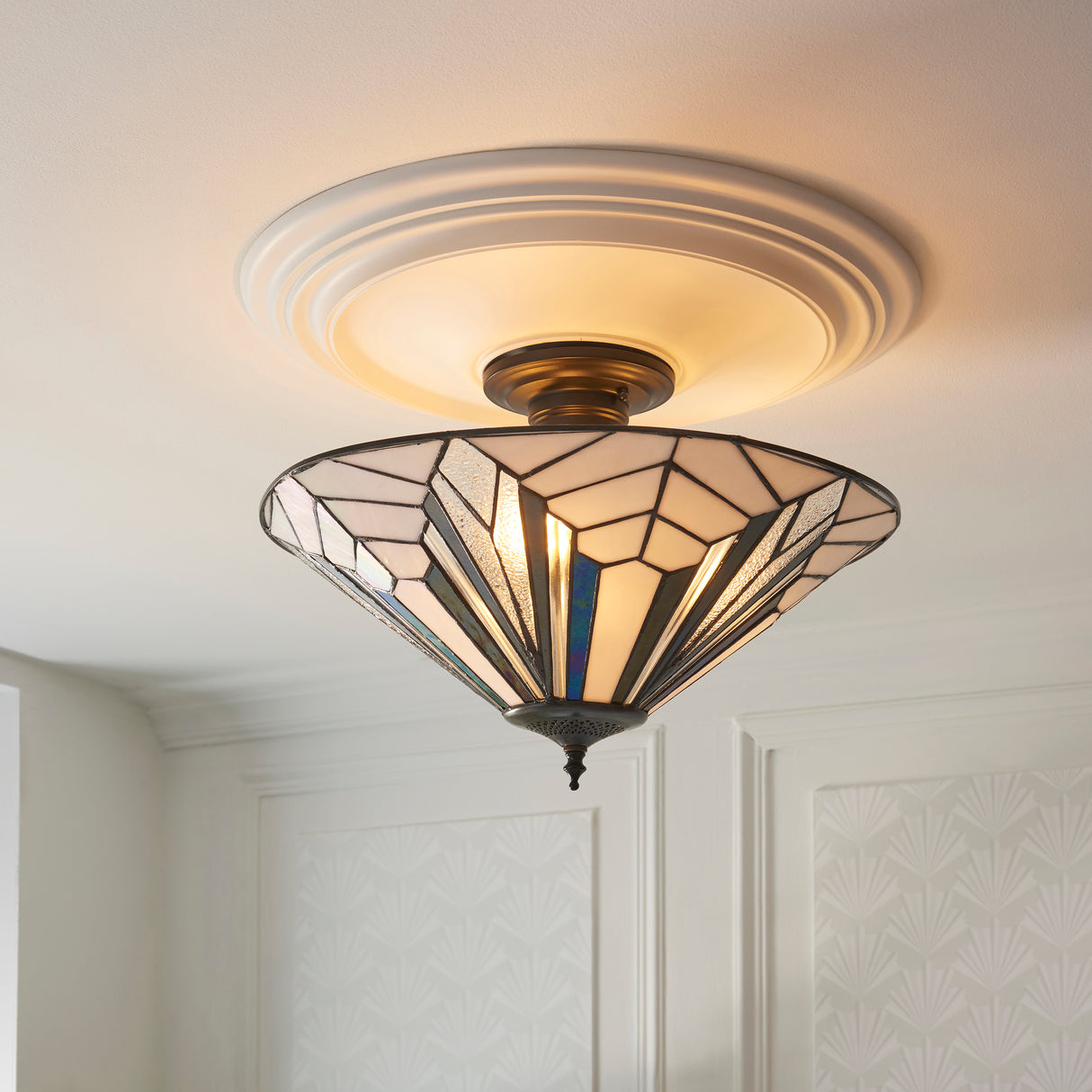 Tiffany Astoria 3lt Semi Flush Ceiling Light