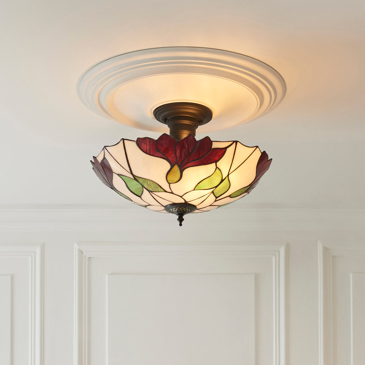 Tiffany Botanica Large 3lt Semi Flush Ceiling Light