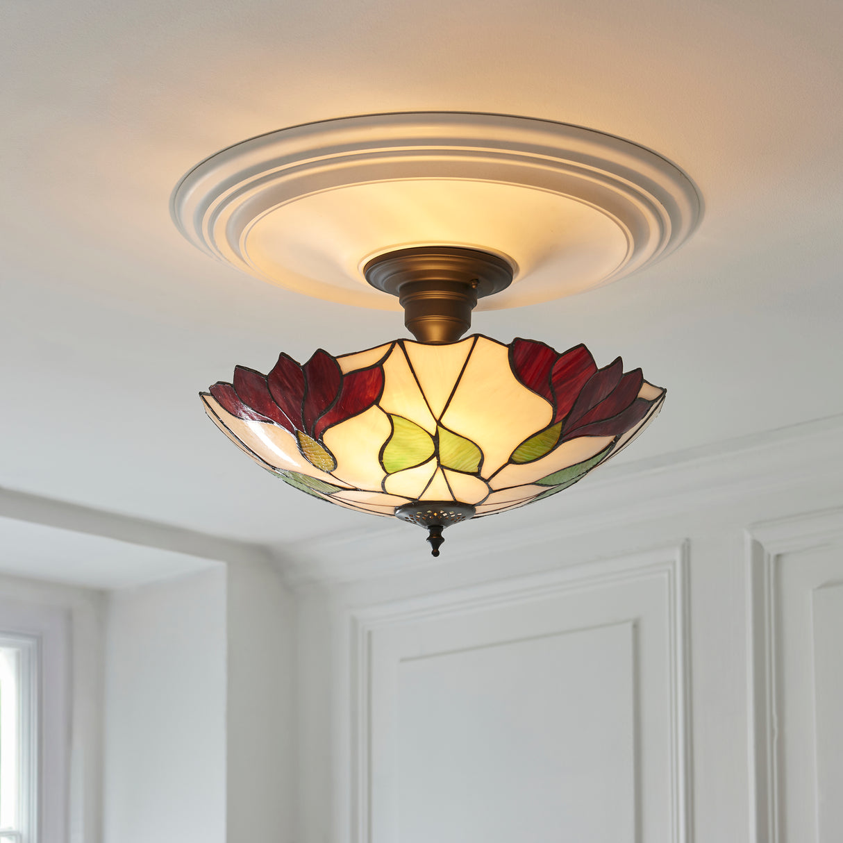 Tiffany Botanica Large 3lt Semi Flush Ceiling Light