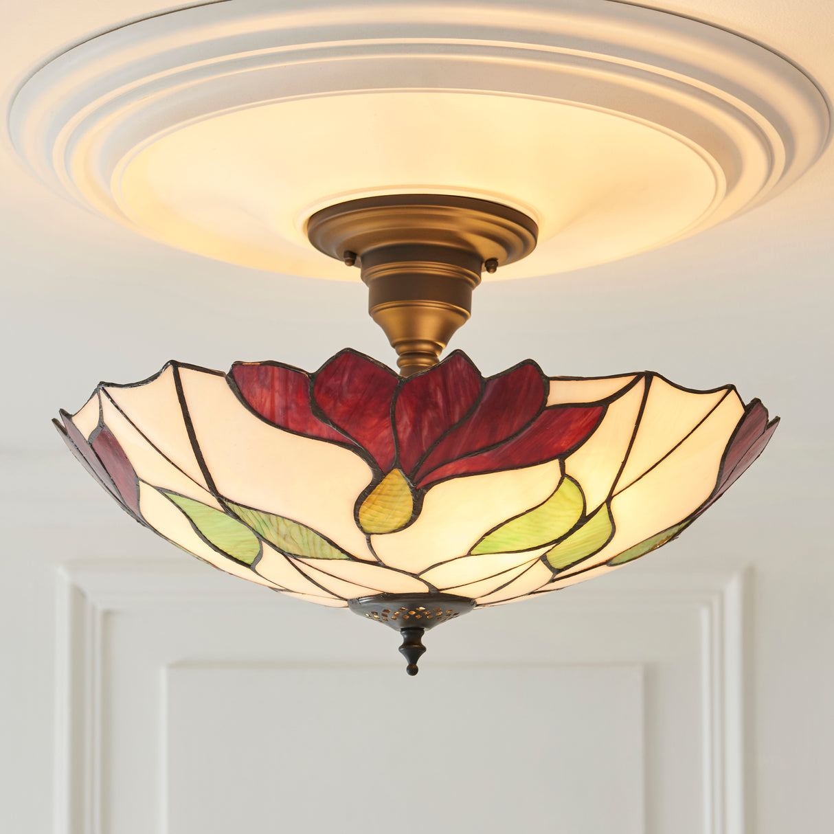 Tiffany Botanica Large 3lt Semi Flush Ceiling Light