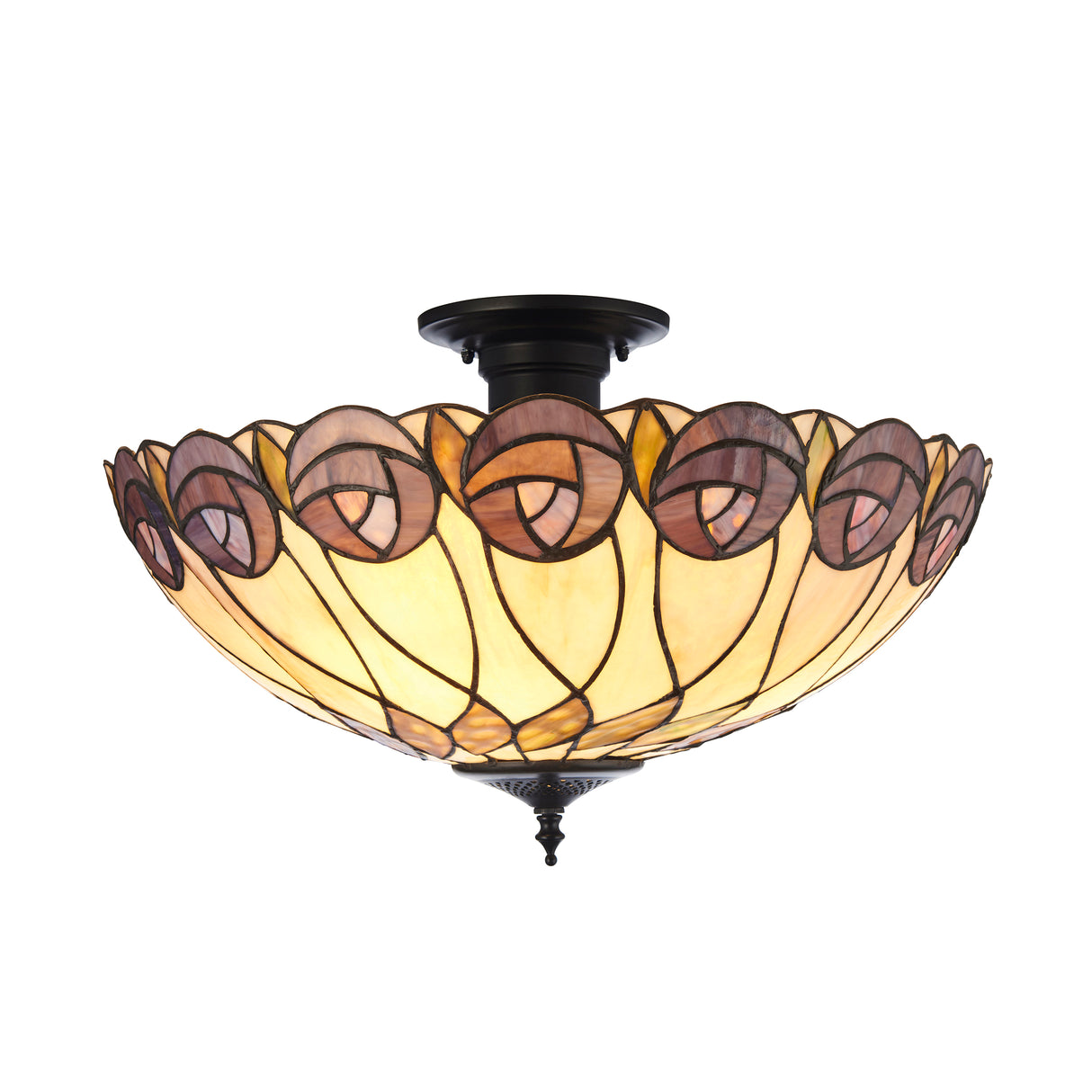 Tiffany Hutchinson 3lt Semi Flush Ceiling Light