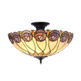Tiffany Hutchinson 3lt Semi Flush Ceiling Light