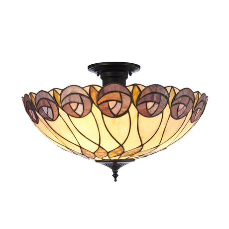 Tiffany Hutchinson 3lt Semi Flush Ceiling Light