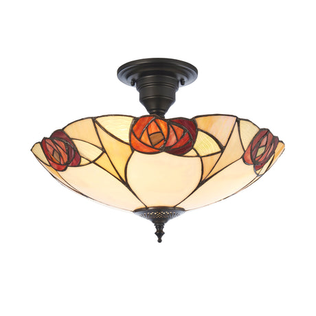 Tiffany Ingram 3lt Semi Flush Ceiling Light