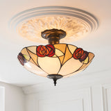 Tiffany Ingram 3lt Semi Flush Ceiling Light