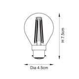 Endon B22 LED Light Bulb Filament Golf-Ball Dimmable