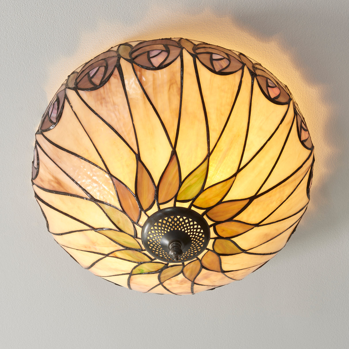 Tiffany Hutchinson Medium 2lt Flush Ceiling Light