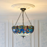 Tiffany Dragonfly Blue Large Inverted 3lt Pendant