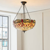Tiffany Dragonfly Beige Large Inverted 3lt Pendant