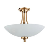 Endon Welles 3lt Semi-Flush Ceiling Light Brushed Aged Brass