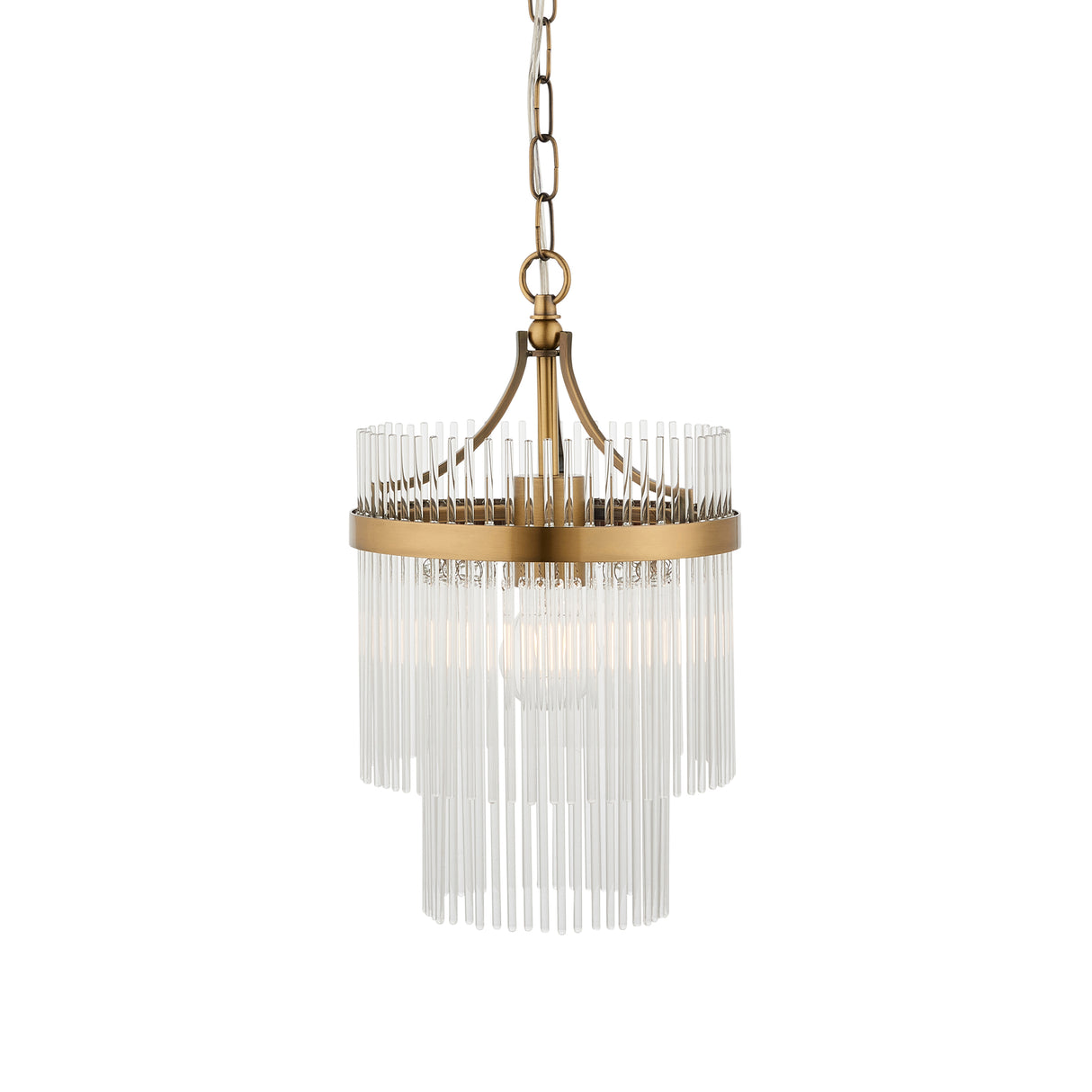 Endon Marietta Pendant Chandelier Antique Brass & Glass