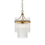Endon Marietta Pendant Chandelier Antique Brass & Glass