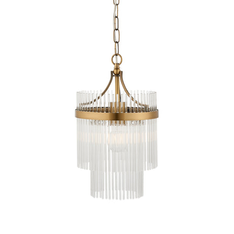Endon Marietta Pendant Chandelier Antique Brass & Glass