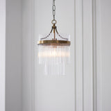 Endon Marietta Pendant Chandelier Antique Brass & Glass