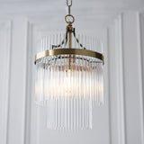 Endon Marietta Pendant Chandelier Antique Brass & Glass