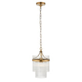 Endon Marietta Pendant Chandelier Antique Brass & Glass