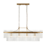 Endon Marietta 4lt Linear Chandelier Antique Brass & Glass