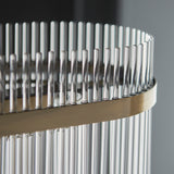 Endon Marietta 4lt Linear Chandelier Antique Brass & Glass