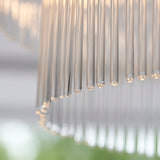 Endon Marietta 3lt Semi Flush Antique Brass & Glass